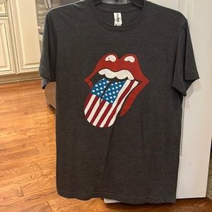 cute gray rolling stones american flag shirt